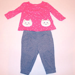 Carters/ Girls 2 pieces shirt and pants/6m